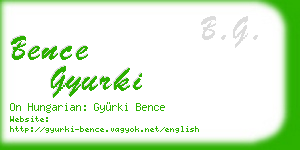 bence gyurki business card